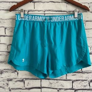 Under Armour Women’s Play Up Shorts 3.0 Teal/White Size Medium